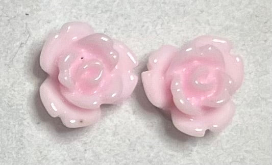 Rose Resin Earrings 10mm Baby Blue or 8mm Baby Pink