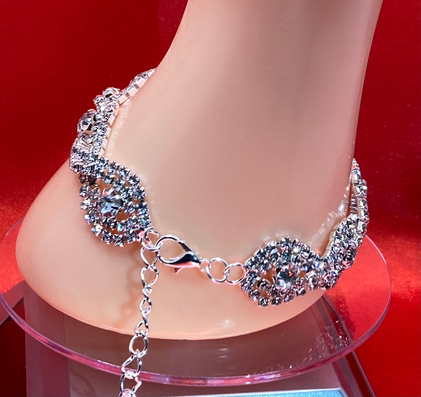 Crystal Glitter Silvery Infinity Tennis Bracelet