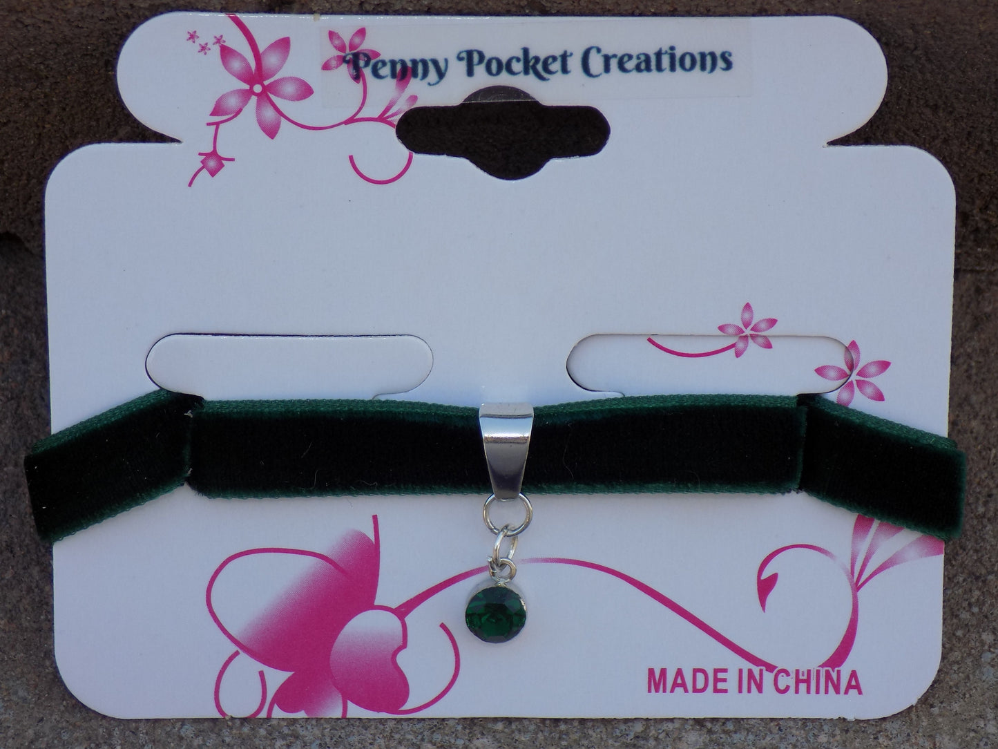 Velvet Choker 10mm Silvery Bezel 6mm Round Rhinestone