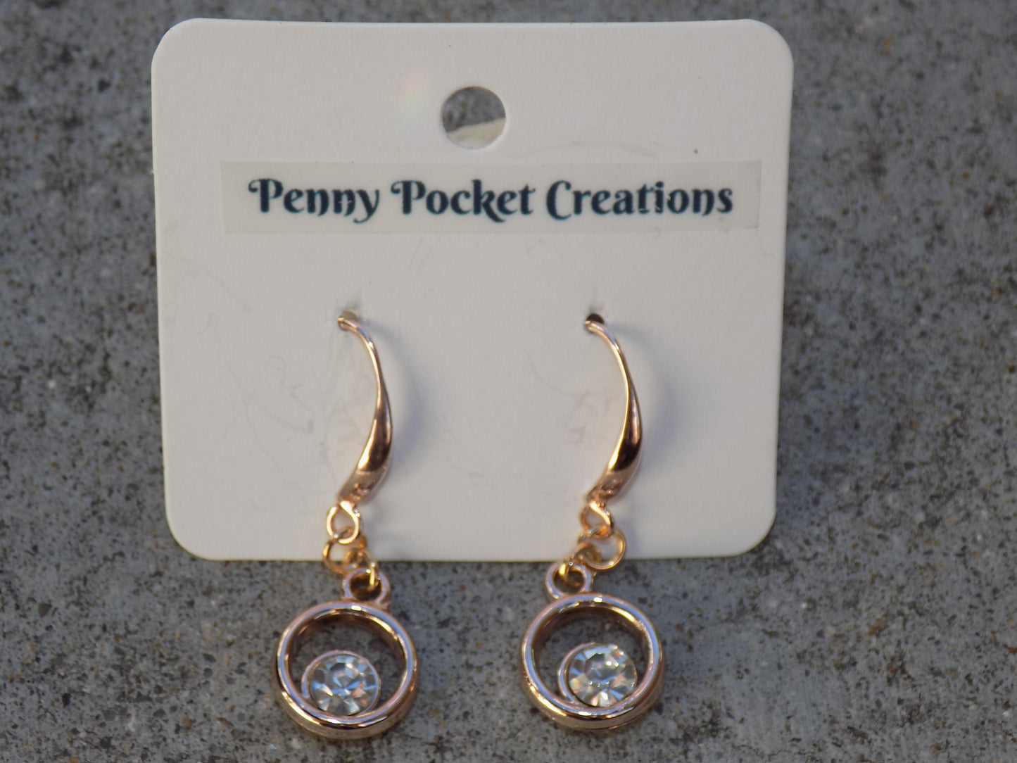 Golden Plated Cubic Zirconia Geometric Shapes Deluxe Hook Drop Earrings