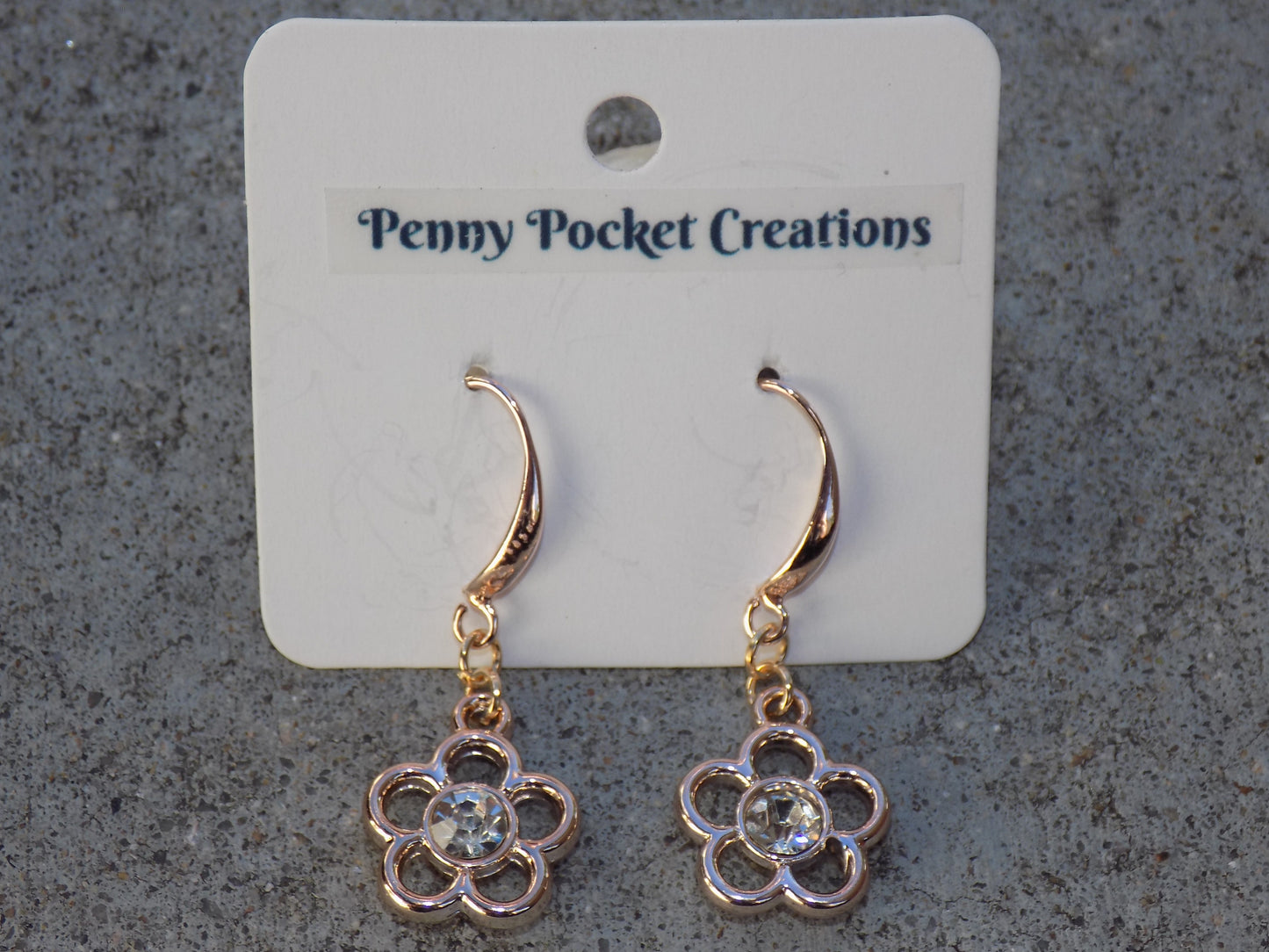 Golden Plated Cubic Zirconia Geometric Shapes Deluxe Hook Drop Earrings