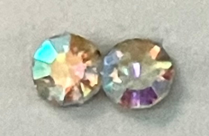 Rhinestone Everyday Earrings Nylon Post 4mm, 12 colors