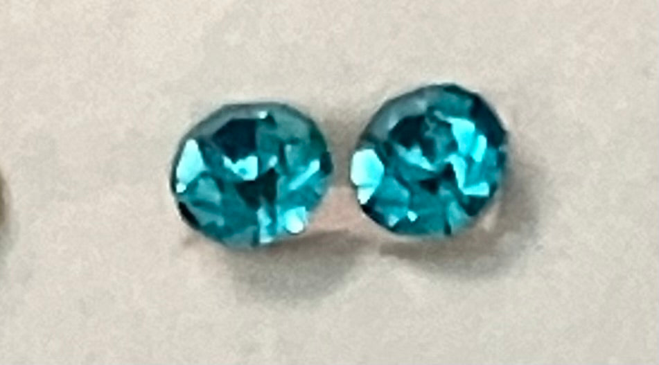 Rhinestone Everyday Earrings Nylon Post 4mm, 12 colors