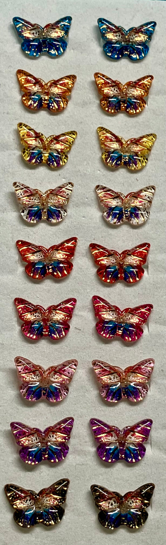 Earrings Resin MultiColor Butterflies 10x12mm, 12 color options