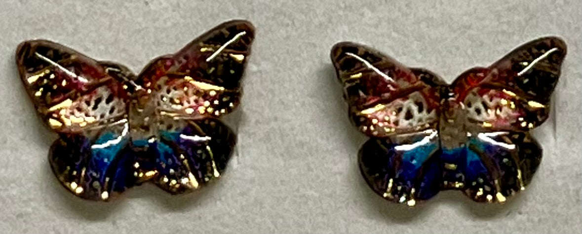 Earrings Resin MultiColor Butterflies 10x12mm, 12 color options