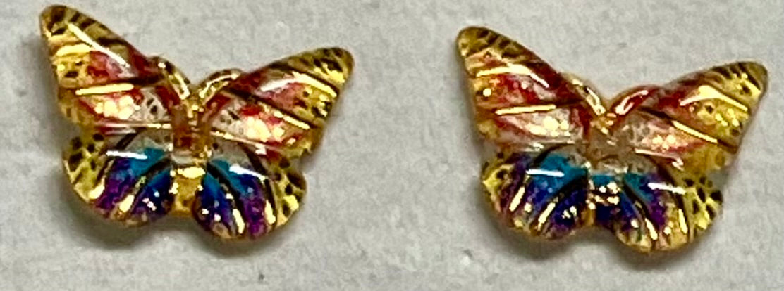 Earrings Resin MultiColor Butterflies 10x12mm, 12 color options