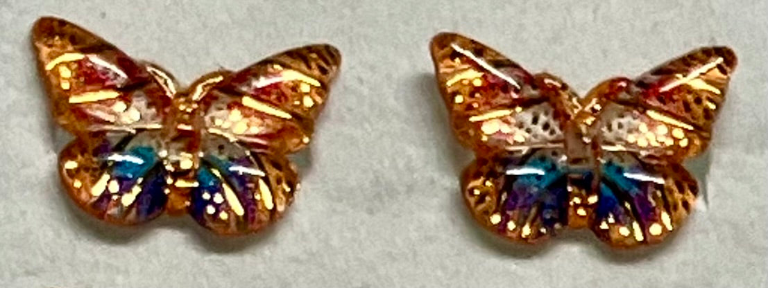 Earrings Resin MultiColor Butterflies 10x12mm, 12 color options