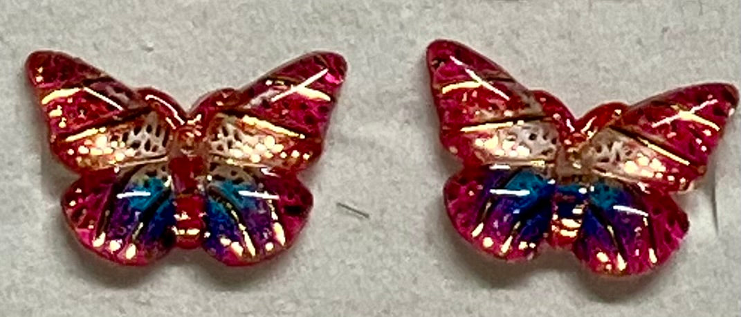 Earrings Resin MultiColor Butterflies 10x12mm, 12 color options