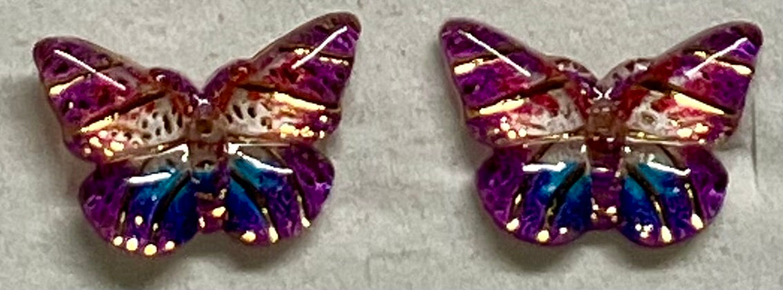Earrings Resin MultiColor Butterflies 10x12mm, 12 color options