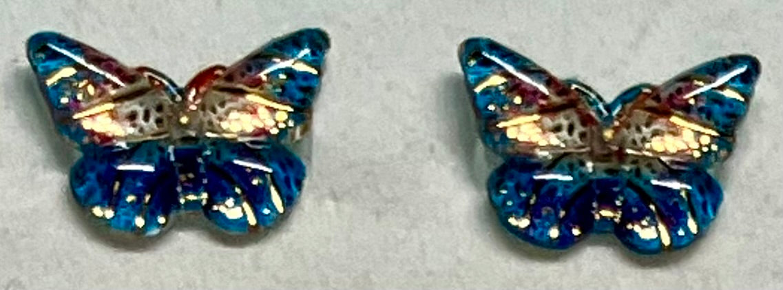 Earrings Resin MultiColor Butterflies 10x12mm, 12 color options