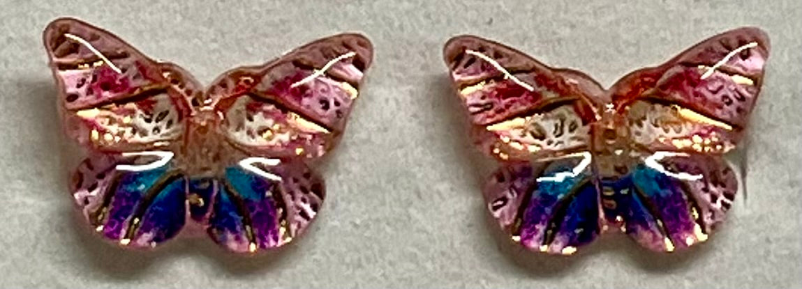 Earrings Resin MultiColor Butterflies 10x12mm, 12 color options
