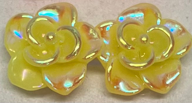 Glossy Resin Rose Post Earrings Multiple Colors