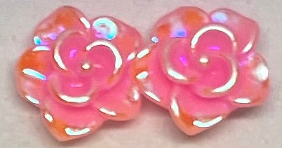 Glossy Resin Rose Post Earrings Multiple Colors