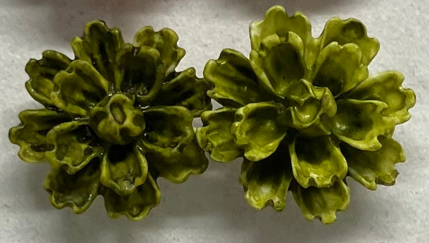 Earrings Resin Peony Flowers 1cm Multiple Colors