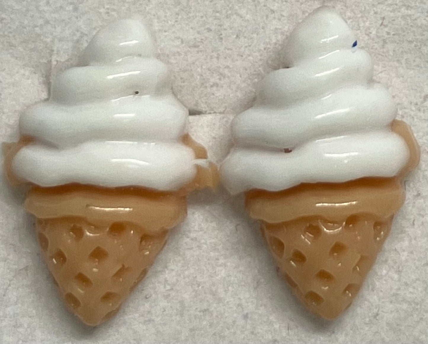 Earrings Resin Ice Cream Cones, Vanilla, Mint Green, Orange Sherbet
