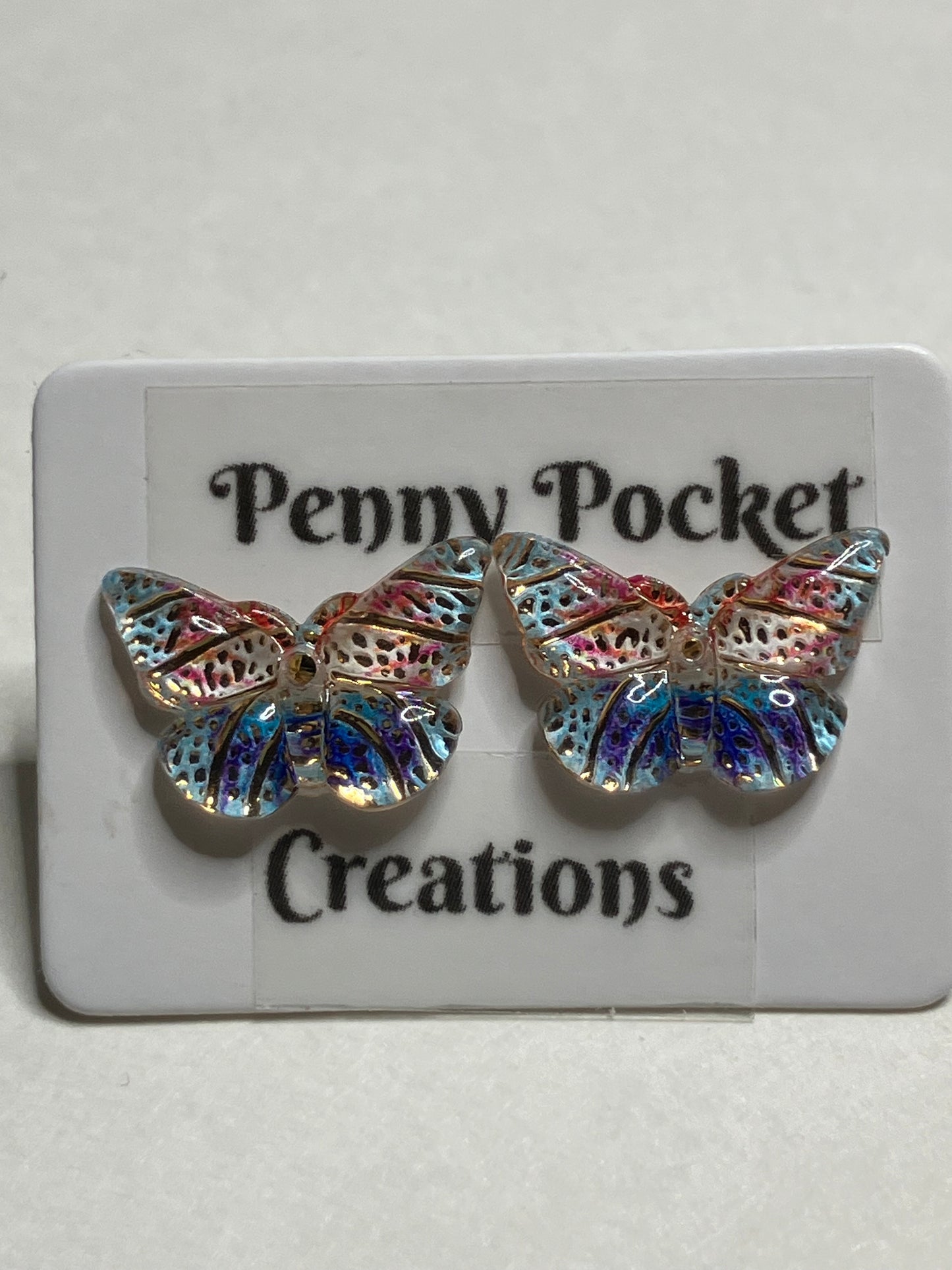 Earrings Resin MultiColor Butterflies 10x12mm, 12 color options