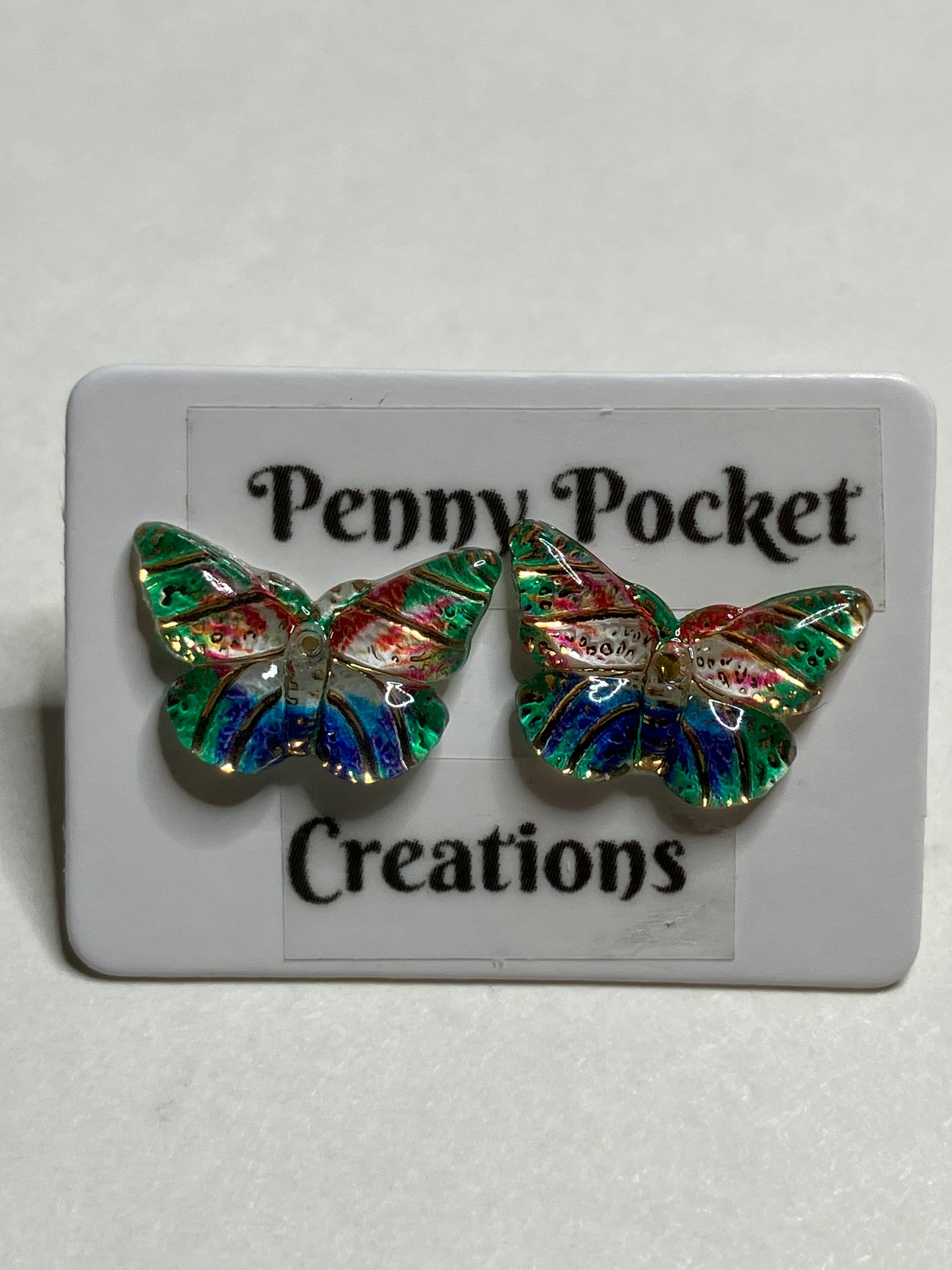 Earrings Resin MultiColor Butterflies 10x12mm, 12 color options