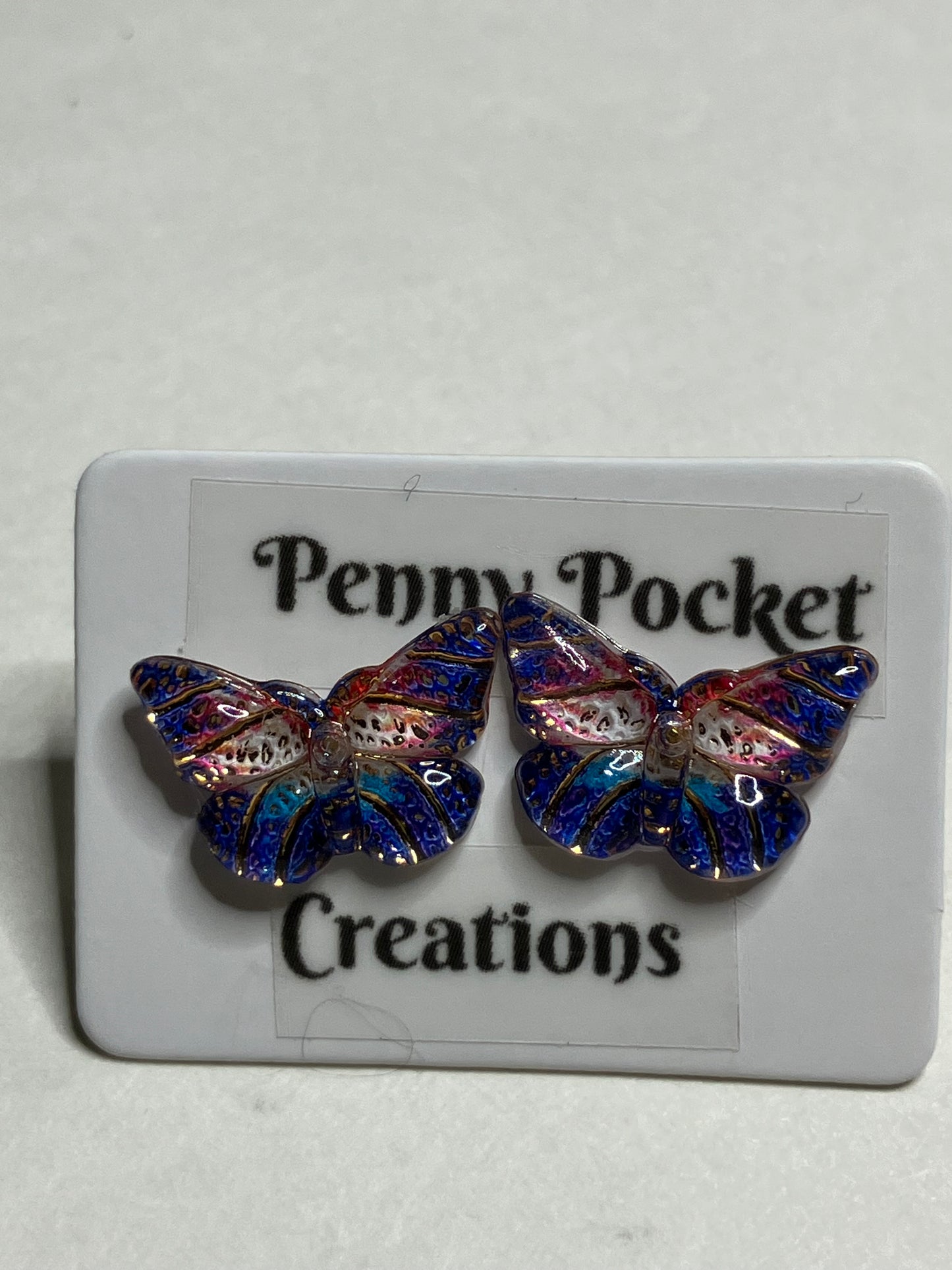 Earrings Resin MultiColor Butterflies 10x12mm, 12 color options