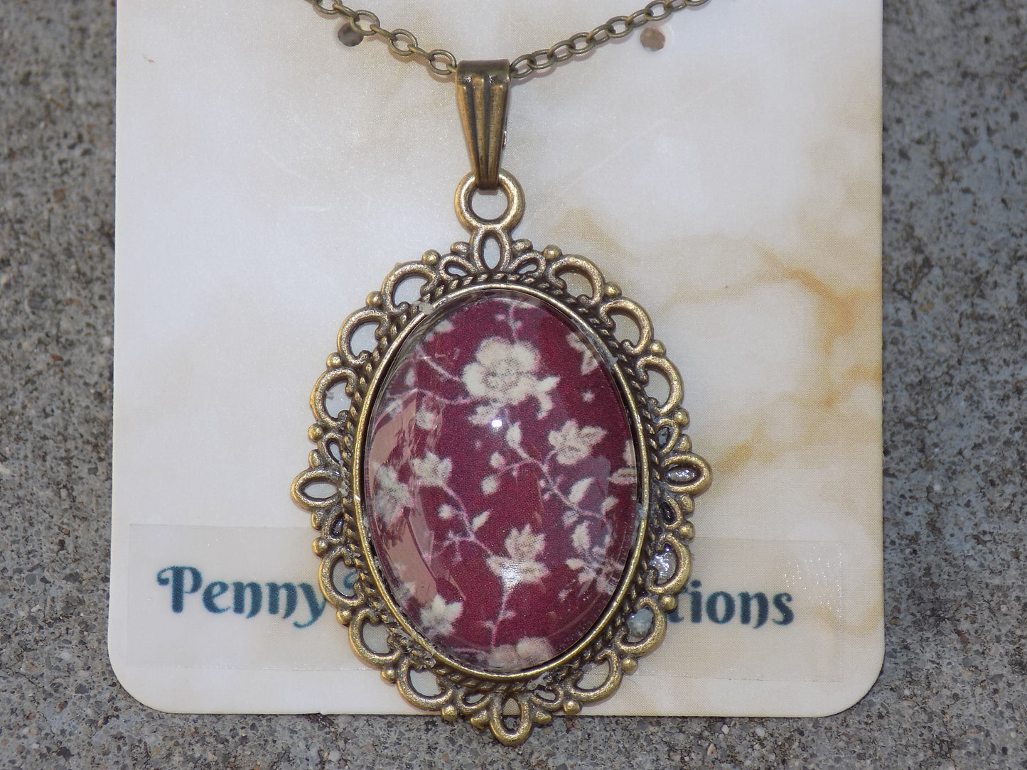 Oval Glass Dome Pendants 18x25mm Image Antique Bronze Chain/Pendant`