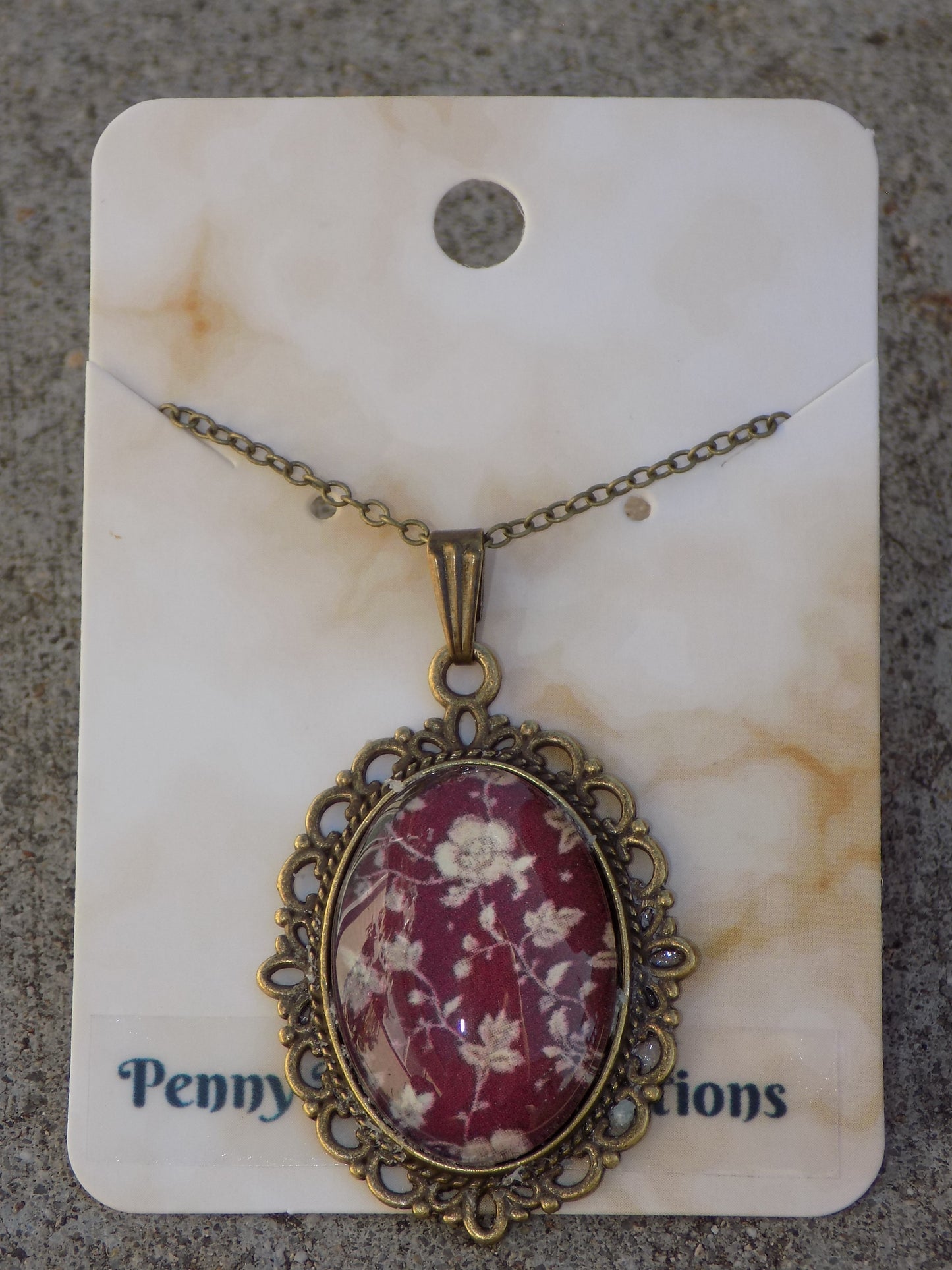 Oval Glass Dome Pendants 18x25mm Image Antique Bronze Chain/Pendant`