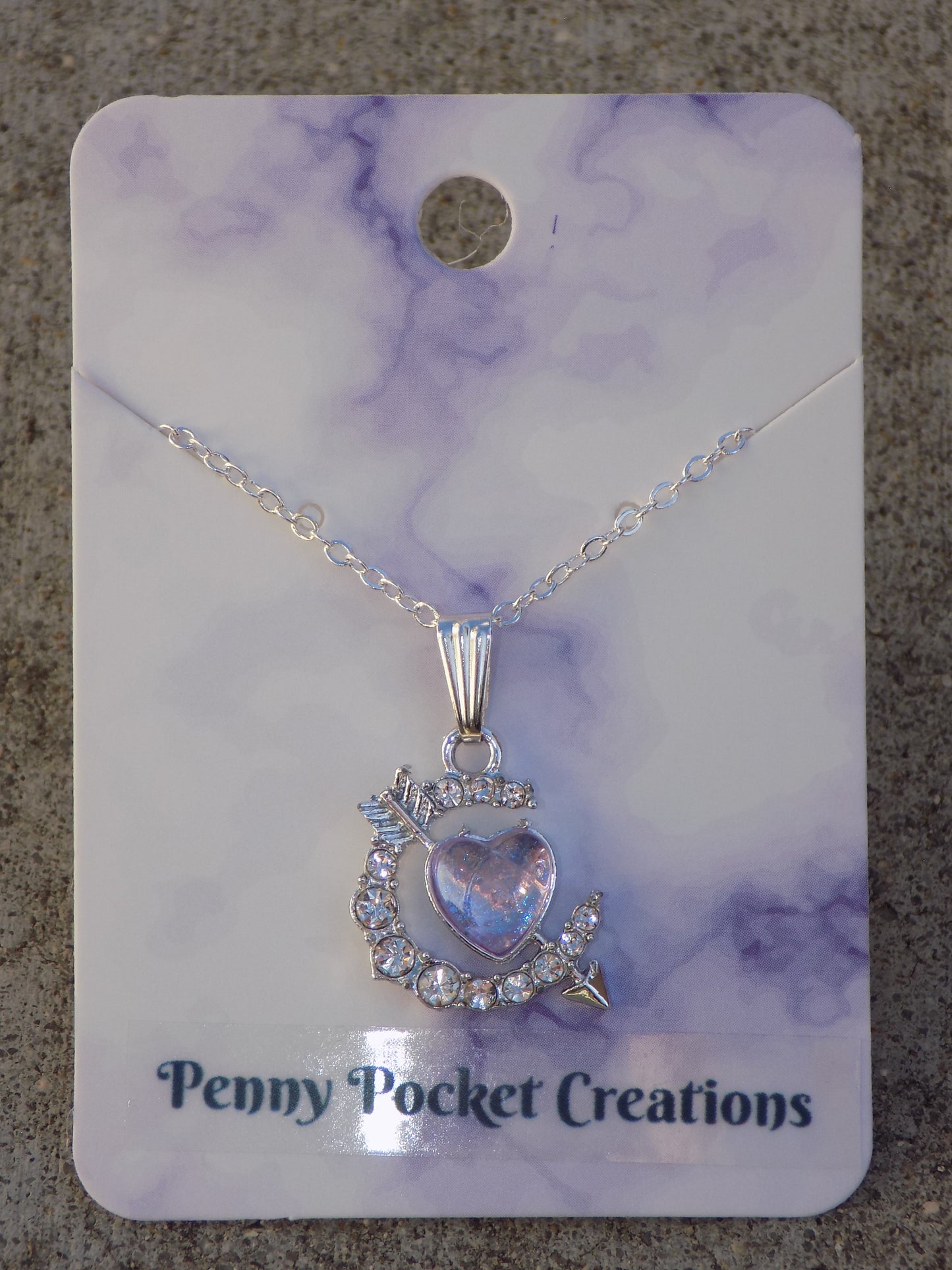 Silvery Necklace Sparkly Moon Pendant with Colorful Resin Decor Center