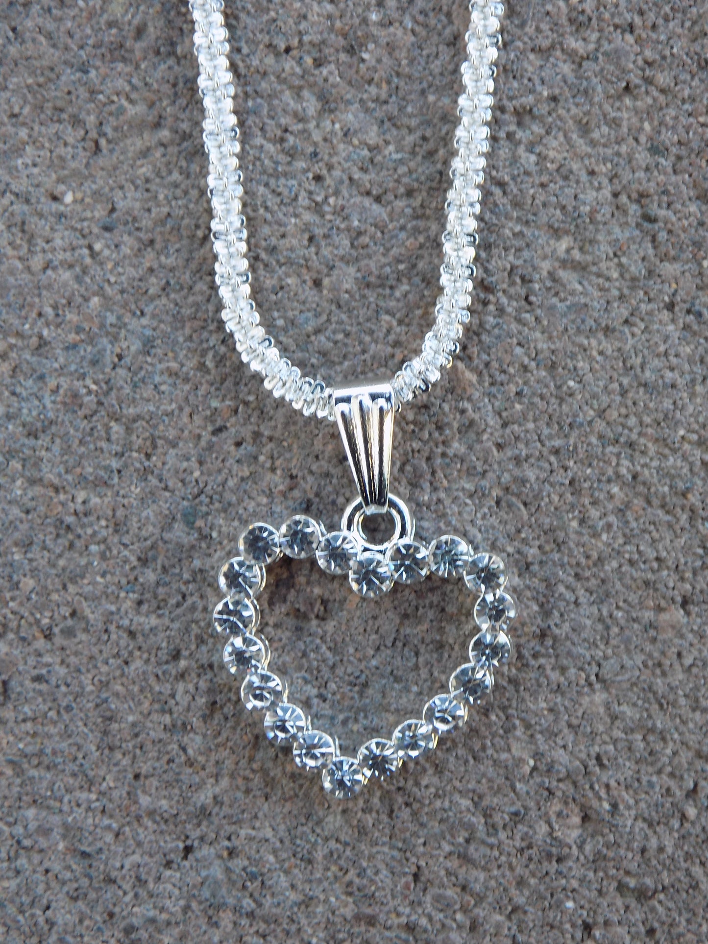 Minimalist Sparkling Simple Starry Night Chain with optional Rhinestone Heart