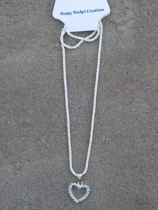 Minimalist Sparkling Simple Starry Night Chain with optional Rhinestone Heart