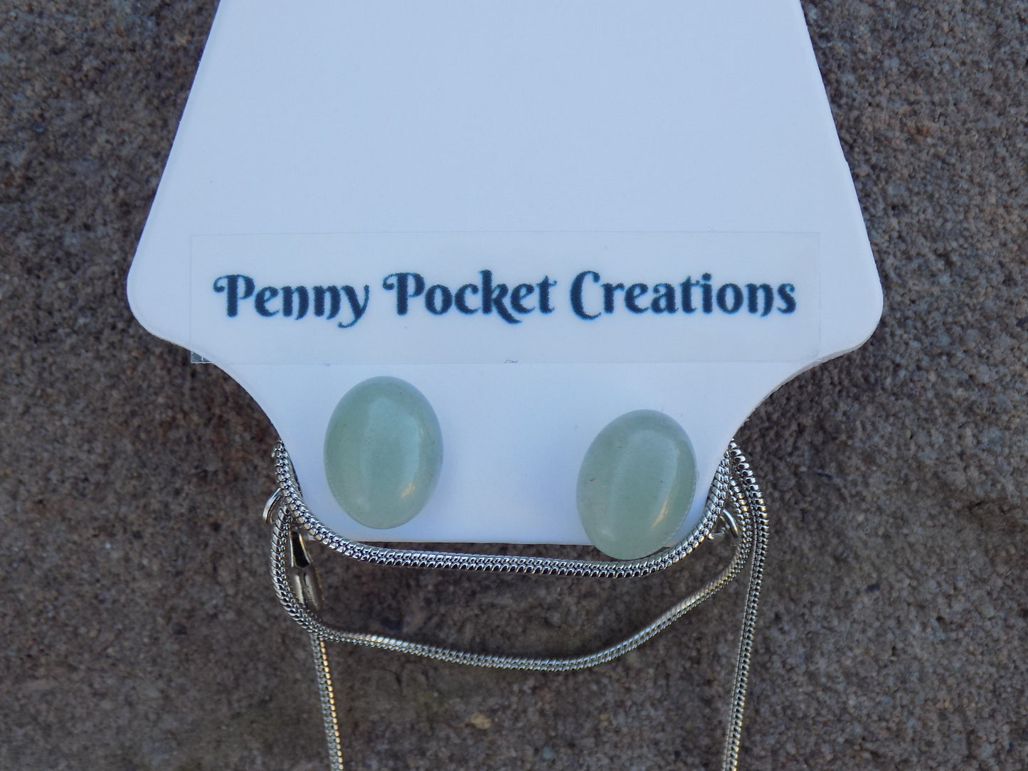 Natural Stone 18x25mm Teardrop Pendant Silvery Snake Chain 8x10mm Earrings